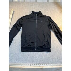 Adidas Mens Full Zip Track Jacket Black 3-Stripe Performance Warm Up Size‎ Small
